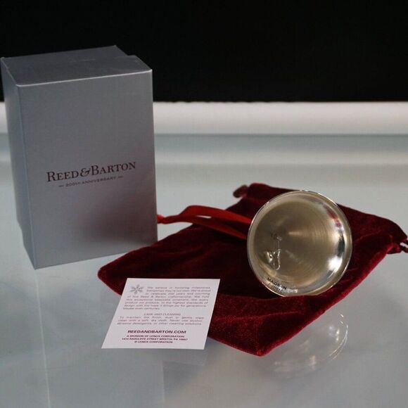 Reed And Barton Christmas 2024 Annual Silver Bell Ornament New in Box - Picture 3 of 7